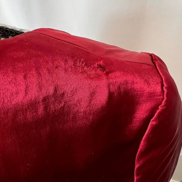 Vintage Tahari petites red satin wool blend 3/4 sleeve blazer skirt set. Sz 6P - Picture 9 of 12